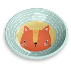 Миска для животных TARHONG "Best Friends", голубая с рисунком, 13х13х2.8см (180мл)