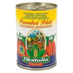 Томаты Bioitalia очищенные в собственном соку консервированные 400 г Италия