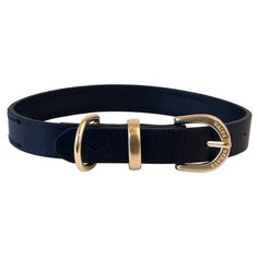 Ошейник классический W&S "Classic", двойная строчка, черный, XL