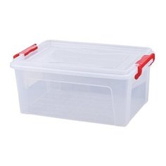 Ящик 14 л, с крышкой на защелках, для хранения, 18х43х28 см, пластиковый, прозрачный IDEA, М2866