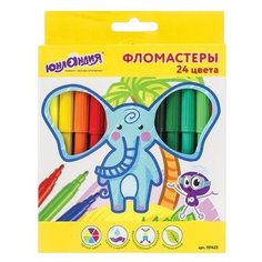 Фломастеры ЮНЛАНДИЯ 24 цвета, "ЭКЗОТИКА", вентилируемый колпачок, картон, 151423