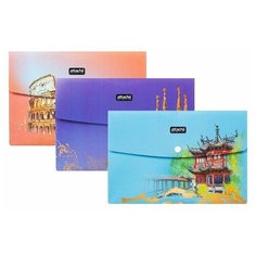 Папка-конверт на кнопке Attache Selection Travel А5 в ассортимете 0.2 мм (6 штук в упаковке)