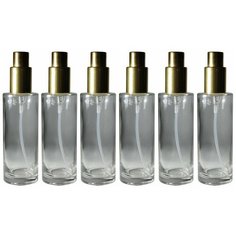 Флаконы для духов Aromaprovokator 50 ml спрей металл золото без крышки набор 6 штук