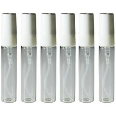 Флаконы для духов Aromaprovokator стекло, белый спрей пластик 5 ml набор 6 шт