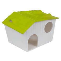 Домик для хомяков VOLTREGA, бело-зеленый, 15.5х10х9см (Испания)