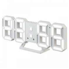 Часы-будильник Perfeo LED "LUMINOUS 2", белый корпус / белая подсветка (PF-6111)