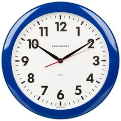 Часы настенные кварцевые Тройка 61640611 белый/синий