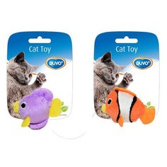 Игрушка для кошек мягкая с кошачьей мятой "Рыбка", разноцветная, 7.5х9х3.5см DUVO+ (Бельгия)