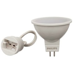 Лампа светодиодная Philips (3Вт, GU5.3, спот) холодный белый, 1шт.