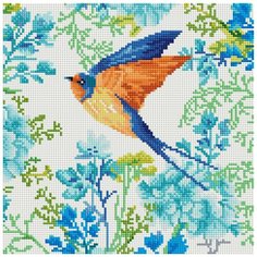 Алмазная мозаика на подрамнике ТМ Белоснежка "Ласточка", 30X30 см.