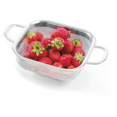 Дуршлаг квадратный HENDI с подставкой и двумя ручками, 240x169х65 мм, 535271