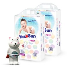 YokoSun трусики M (6-10 кг) 116 шт + игрушка для ванной котик Йоко