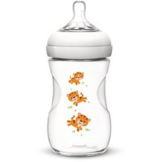 Philips AVENT Бутылочка полипропиленовая Natural SCF627/20, 260 мл Тигрята, с 1 месяцев, белый