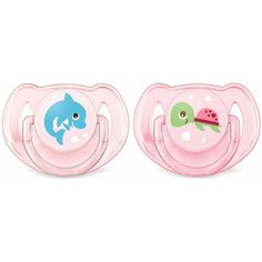 Пустышка силиконовая анатомическая Philips AVENT Classic SCF169/38 6-18 м, 2 шт., розовый