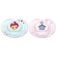 Пустышка силиконовая ортодонтическая Philips AVENT Classic SCF169/43 0-6 м, 2 шт., голубой/розовый