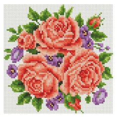 Алмазная мозаика Белоснежка 277-ST-S Розы и фиалки