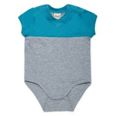 Боди ЁМАЁ размер 80, бирюза/серый меланж