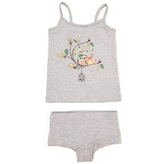 Комплект нижнего белья ЁМАЁ размер 92, серый меланж