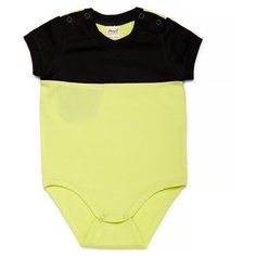 Боди ЁМАЁ размер 68, черный/лайм