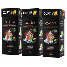 Чай зеленый Curtis Cold Tea с клубникой в пирамидках, 36 шт.