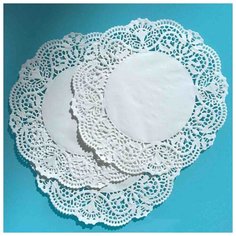 Салфетки сервировочные с ажурным краем, бумажные, белые, 250 штук (диаметр 20 см) Taletti