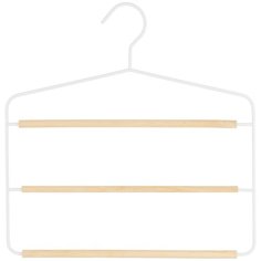 Вешалка для брюк, цвет: белый, с 3 деревянными перекладинами, 34,9x1,2x35,3 см EL Casa