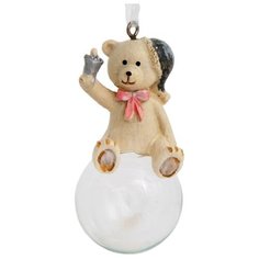 Украшение елочное "Мишка в шапочке на шаре", 4х4х8,5 см Феникс Present