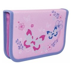 Пенал TIGER FAMILY 1 отделение, 2 откидные планки, ткань, "Marshmallow Butterfly", 20х14х4 см, 228953, TGPR-006C1E