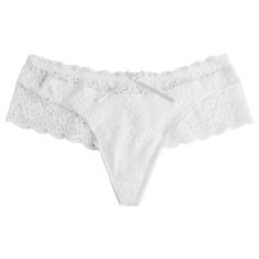 Трусы-стринги "Цветное кружево" (белый), размер 48 Mama Com.Fort