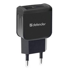 Зарядное устройство сетевое (220 В) DEFENDER UPC-21, кабель microUSB 1 м, выходной ток 2,1 А, черное, 83581