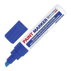Маркер-краска лаковый (paint marker) 8 мм, СИНИЙ, НИТРО-ОСНОВА, алюминиевый корпус, BRAUBERG PROFESSIONAL PLUS JUMBO, 151457