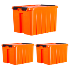 "Ящик для хранения вещей и игрушек, 3 л, цвет оранжевый, 3 шт" Rox Box