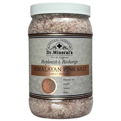 Соль для ванн розовая Гималайская , Himalayan pink salt банка 3 кг Dr.Minerals