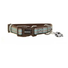 Ошейник для собак DOOG "Benji", коричнево - голубой зигзаг, XS, 16-25см (Австралия)