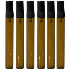 Флаконы для духов Aromaprovokator темное стекло, черный спрей пластик 10 ml набор 6 шт