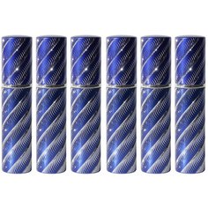 Атомайзер для духов Aromaprovokator металлический змейка синий со спреем 10 ml набор 6 шт