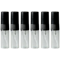Флаконы для духов Aromaprovokator стекло, спрей черный пластик 3 ml набор 6 шт