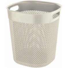 Корзина для бумаг Plast Team коллекция OSLO, с ручками, 16л, Цвет: молочный, Размер: 280х280х318 мм