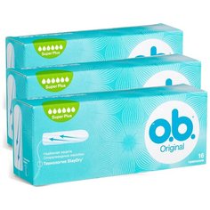 Тампоны женские гигиенические o.b. с технологией StayDry средство личной гигиены Super Plus 3 уп 16 шт