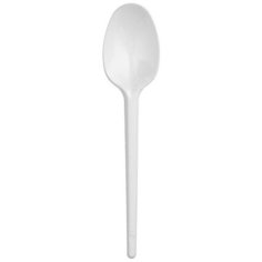 Комус Ложки столовые одноразовые Стандарт, пластиковые, 165 мм, 100 шт., белый