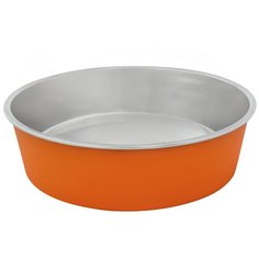 Миска для животных металлическая, оранжевая DUVO+, D11см/240мл (Бельгия)