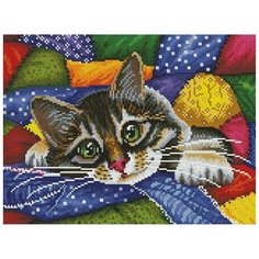 Алмазная мозаика Белоснежка 30*40 Котик в лоскутках 702-BK-S