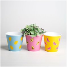 Набор кашпо 3 в 1 Фрукты, 0,8 л Дарите счастье