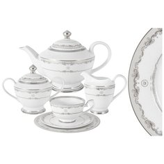 Чайный сервиз Midori Корона (серебро) 23 предмета на 6 персон (MI2-K3036-E6_23-S)