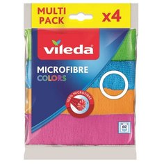 Салфетка Vileda Колорс 4 шт, желтый/розовый/голубой/зеленый