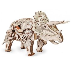 Конструктор деревянный 3D EWA Динозавр Трицератопс Eco Wood Art