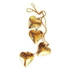 Гирлянда подвесная EnjoyMe Golden Hearts, 4 шт.