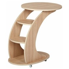 Столик прикатной круглый Бьюти, цвет дуб каньон, Delicatex