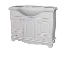 Тумба д/ванной "ПРОВАНС-105" белый ясень под ум.Классик -105 (Kirovit) на цоколе (ПВХ) Mixline