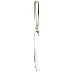 "Нож столовый Кольчугинский мельхиор ""Капелька"" с позолотой"